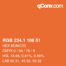 カラーコード: RGB 234.1 108 51 | qconv.com