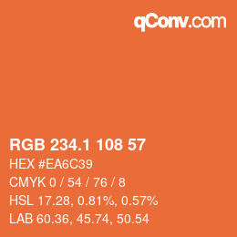 カラーコード: RGB 234.1 108 57 | qconv.com