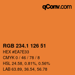 カラーコード: RGB 234.1 126 51 | qconv.com