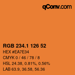 カラーコード: RGB 234.1 126 52 | qconv.com