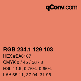 カラーコード: RGB 234.1 129 103 | qconv.com