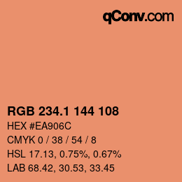 カラーコード: RGB 234.1 144 108 | qconv.com