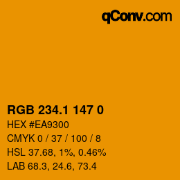 カラーコード: RGB 234.1 147 0 | qconv.com