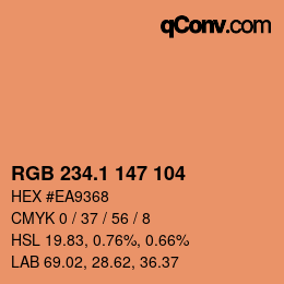 カラーコード: RGB 234.1 147 104 | qconv.com