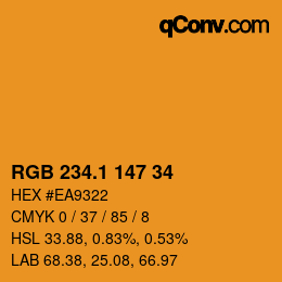 カラーコード: RGB 234.1 147 34 | qconv.com