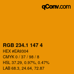 カラーコード: RGB 234.1 147 4 | qconv.com