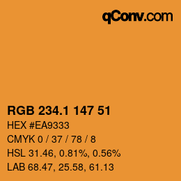 カラーコード: RGB 234.1 147 51 | qconv.com