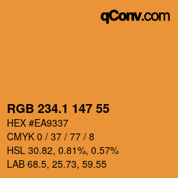 カラーコード: RGB 234.1 147 55 | qconv.com