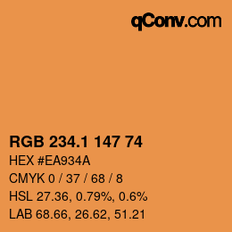 カラーコード: RGB 234.1 147 74 | qconv.com