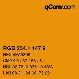 カラーコード: RGB 234.1 147 9 | qconv.com