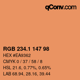 カラーコード: RGB 234.1 147 98 | qconv.com