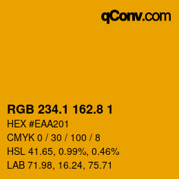 カラーコード: RGB 234.1 162.8 1 | qconv.com