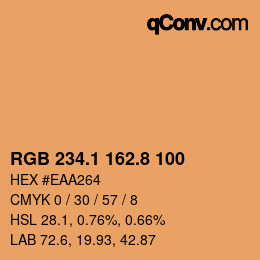 Code couleur: RGB 234.1 162.8 100 | qconv.com