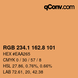 Color code: RGB 234.1 162.8 101 | qconv.com