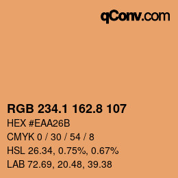 Farbcode: RGB 234.1 162.8 107 | qconv.com