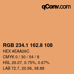 Farbcode: RGB 234.1 162.8 108 | qconv.com