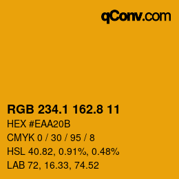 カラーコード: RGB 234.1 162.8 11 | qconv.com
