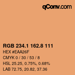 Color code: RGB 234.1 162.8 111 | qconv.com