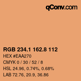 Color code: RGB 234.1 162.8 112 | qconv.com
