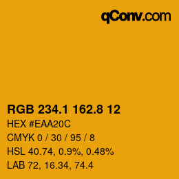 カラーコード: RGB 234.1 162.8 12 | qconv.com