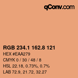 Color code: RGB 234.1 162.8 121 | qconv.com
