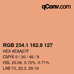 Color code: RGB 234.1 162.8 127 | qconv.com
