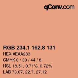 Farbcode: RGB 234.1 162.8 131 | qconv.com