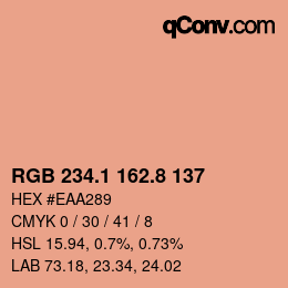 Color code: RGB 234.1 162.8 137 | qconv.com