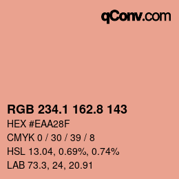 Farbcode: RGB 234.1 162.8 143 | qconv.com