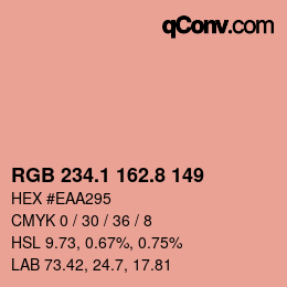 カラーコード: RGB 234.1 162.8 149 | qconv.com