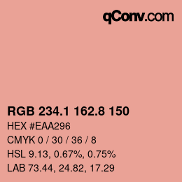 カラーコード: RGB 234.1 162.8 150 | qconv.com