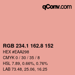 Farbcode: RGB 234.1 162.8 152 | qconv.com