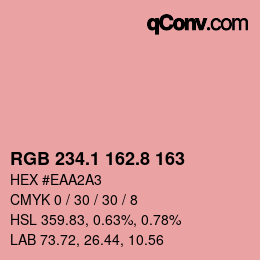 カラーコード: RGB 234.1 162.8 163 | qconv.com