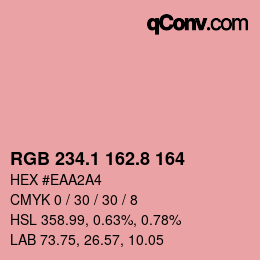 カラーコード: RGB 234.1 162.8 164 | qconv.com