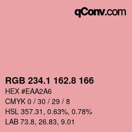 Color code: RGB 234.1 162.8 166 | qconv.com