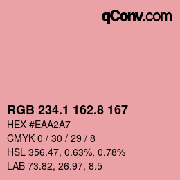 カラーコード: RGB 234.1 162.8 167 | qconv.com