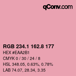 Color code: RGB 234.1 162.8 177 | qconv.com