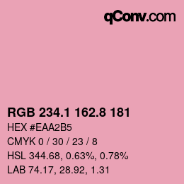 Color code: RGB 234.1 162.8 181 | qconv.com
