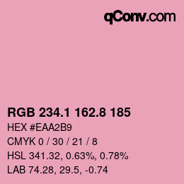 カラーコード: RGB 234.1 162.8 185 | qconv.com