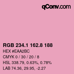 カラーコード: RGB 234.1 162.8 188 | qconv.com