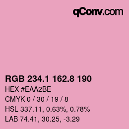 カラーコード: RGB 234.1 162.8 190 | qconv.com