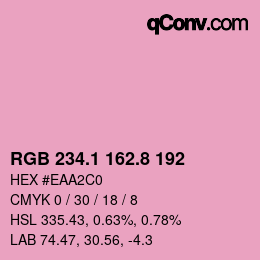 カラーコード: RGB 234.1 162.8 192 | qconv.com
