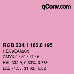 カラーコード: RGB 234.1 162.8 195 | qconv.com