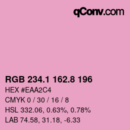 カラーコード: RGB 234.1 162.8 196 | qconv.com