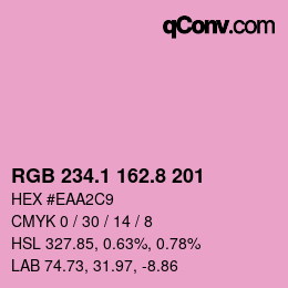 カラーコード: RGB 234.1 162.8 201 | qconv.com