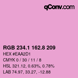 カラーコード: RGB 234.1 162.8 209 | qconv.com