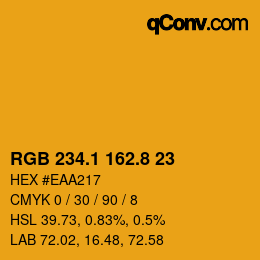 カラーコード: RGB 234.1 162.8 23 | qconv.com