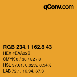 Color code: RGB 234.1 162.8 43 | qconv.com