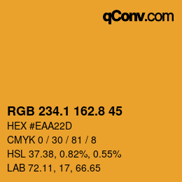 カラーコード: RGB 234.1 162.8 45 | qconv.com
