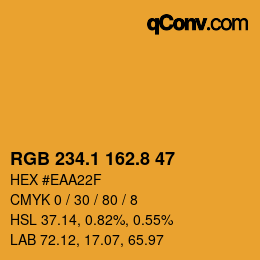 Farbcode: RGB 234.1 162.8 47 | qconv.com
